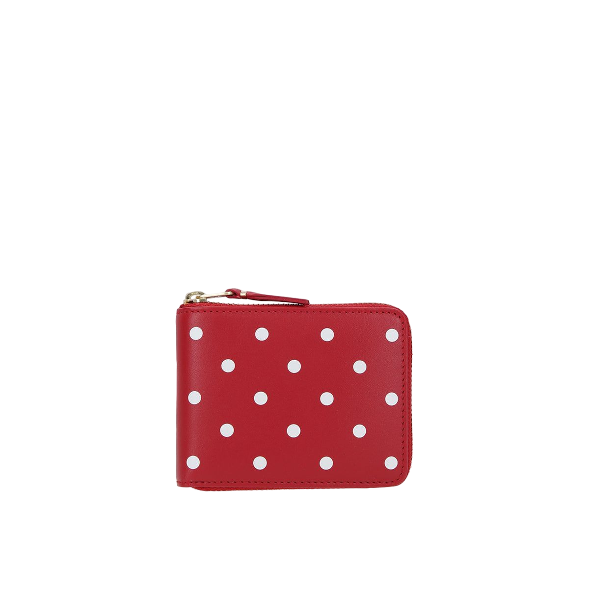 Polka Dots Printed Smooth Leather Zip-Around Wallet-COMME des GARCONS WALLET-JOHN JULIA