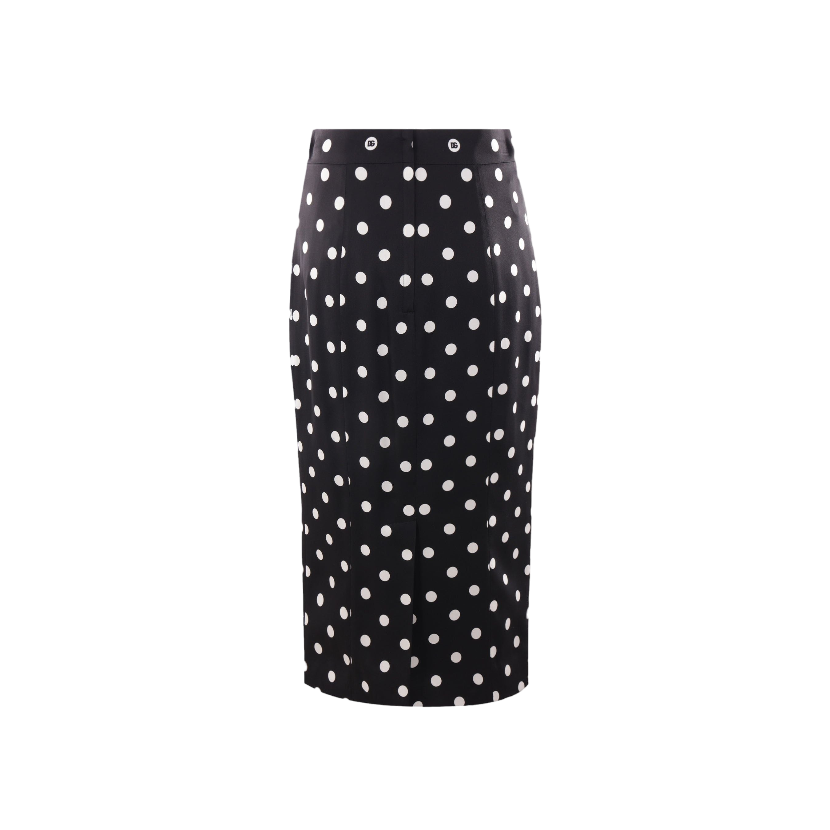 Polka-dot Charmeuse Pencil Skirt-DOLCE & GABBANA-JOHN JULIA