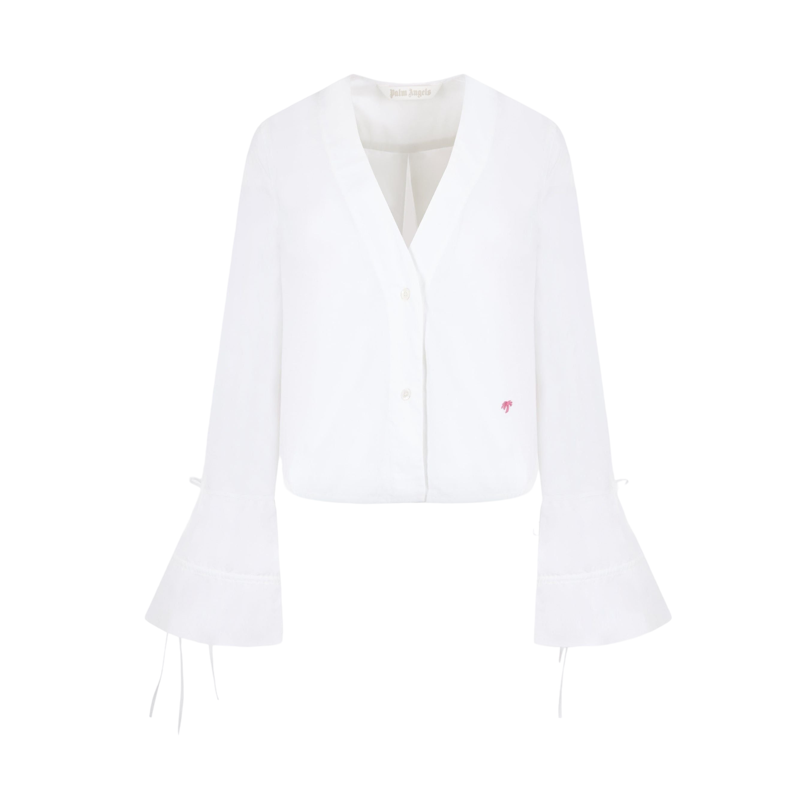 Poplin Cropped Shirt-PALM ANGELS-JOHN JULIA