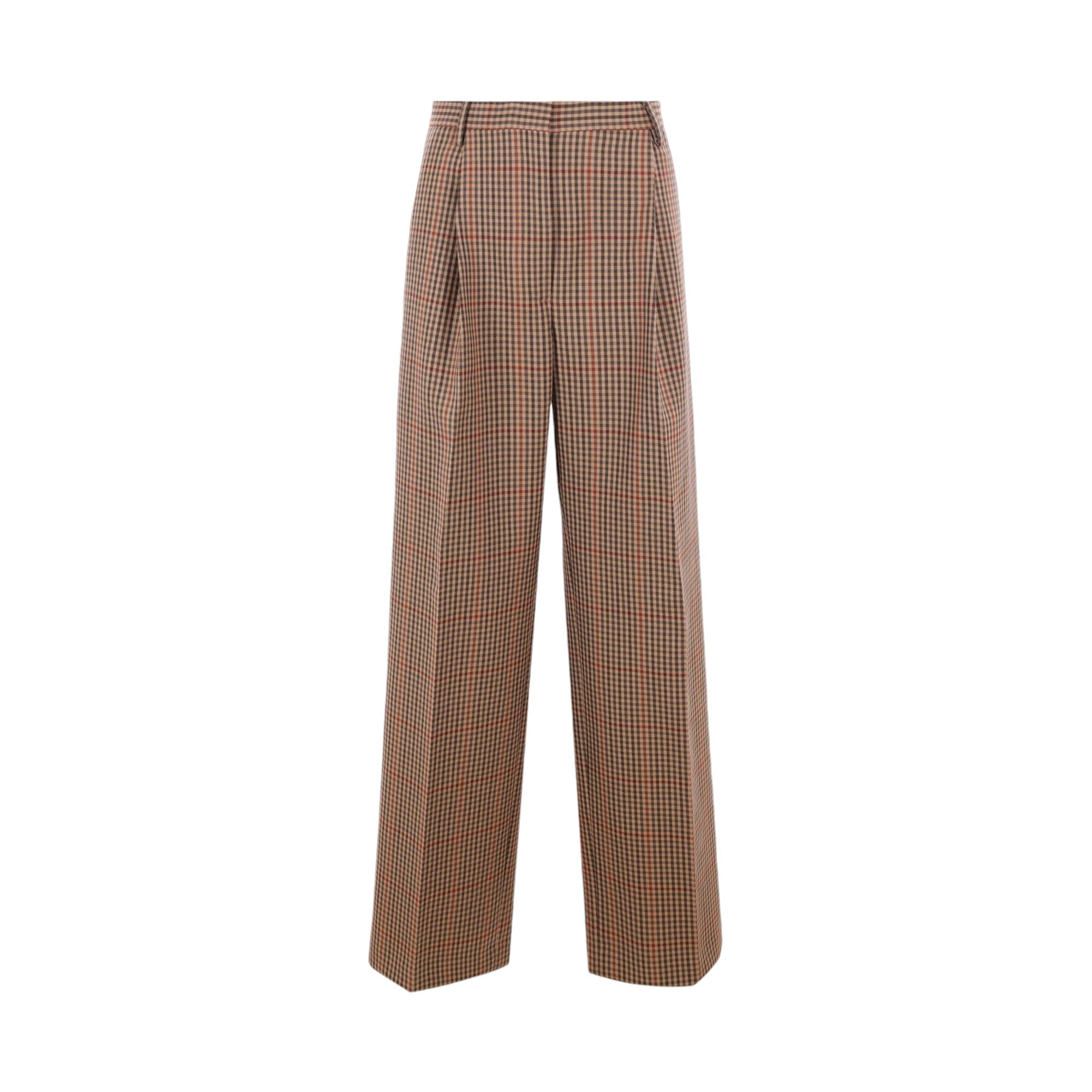 Porter Check Wool Trousers-DRIES VAN NOTEN-JOHN JULIA