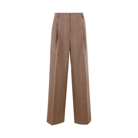 Porter Check Wool Trousers-DRIES VAN NOTEN-JOHN JULIA