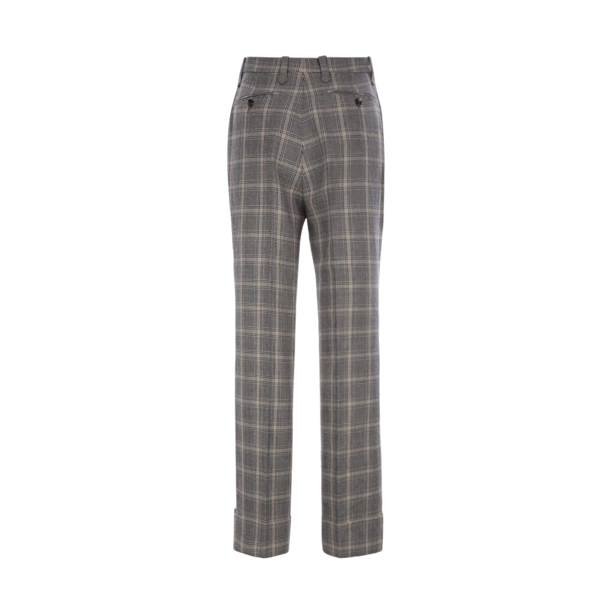 Prince Of Wales Wool Linen Blend Pants-GUCCI-JOHN JULIA