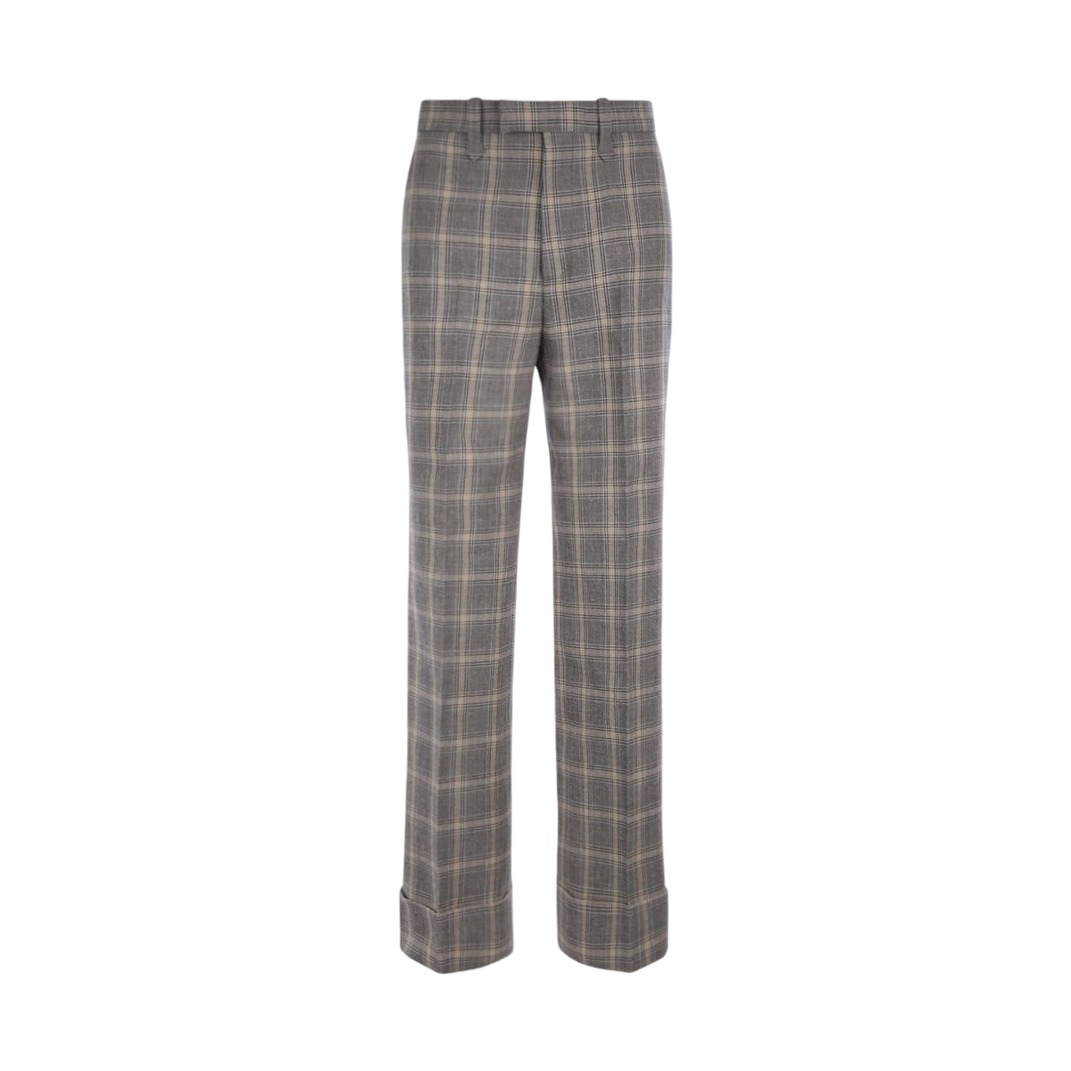 Prince Of Wales Wool Linen Blend Pants-GUCCI-JOHN JULIA