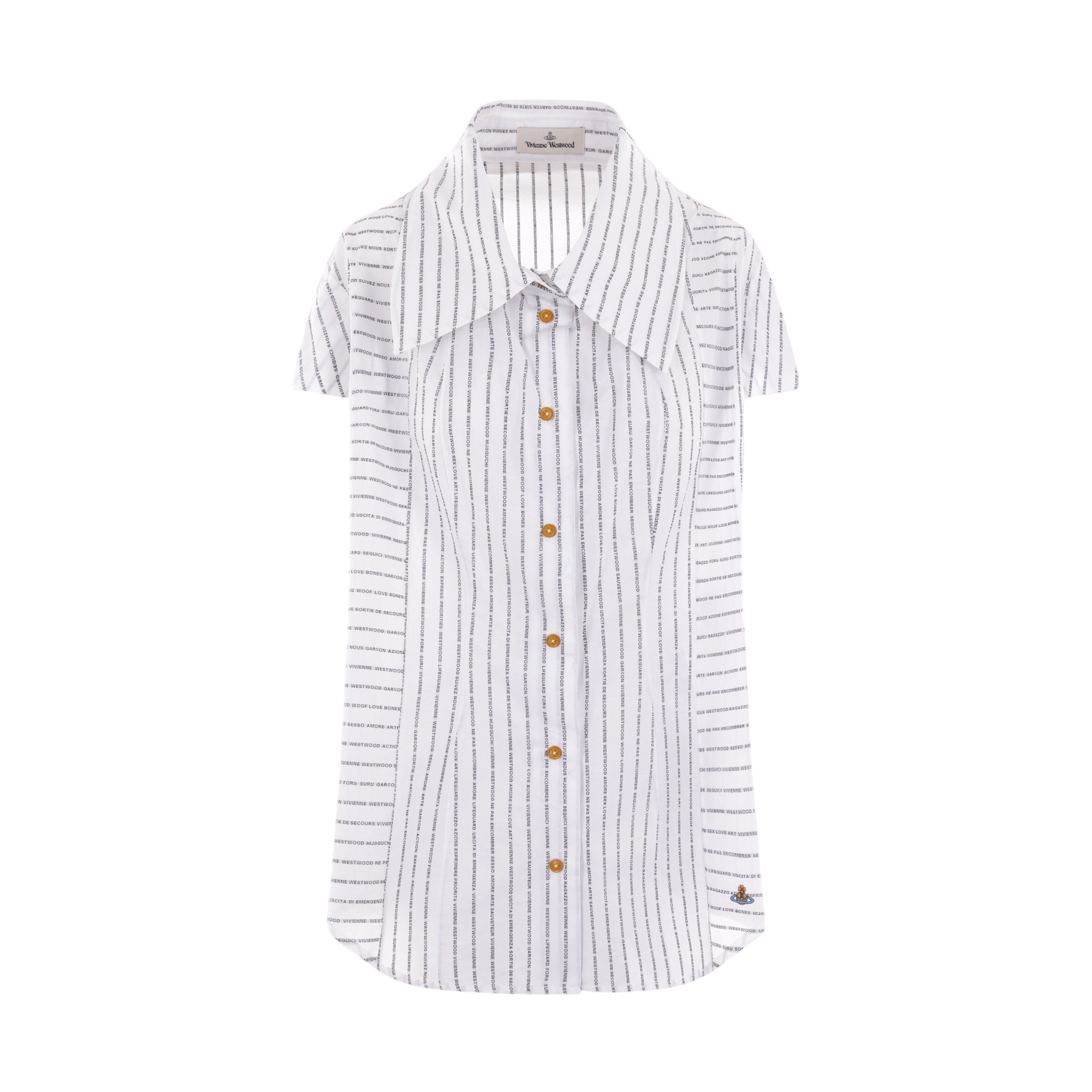 Printed Poplin Short-sleeved Shirt-VIVIENNE WESTWOOD-JOHN JULIA