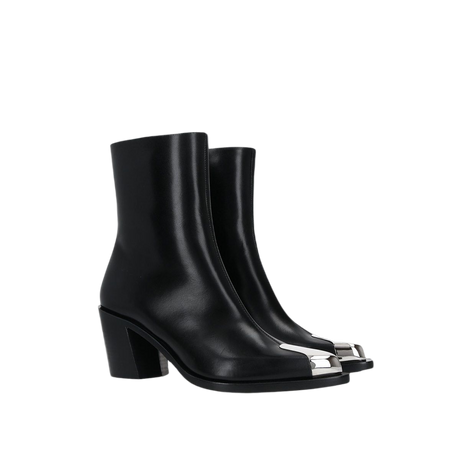 Punk Smooth Leather Western Boots-ALEXANDER MCQUEEN-JOHN JULIA