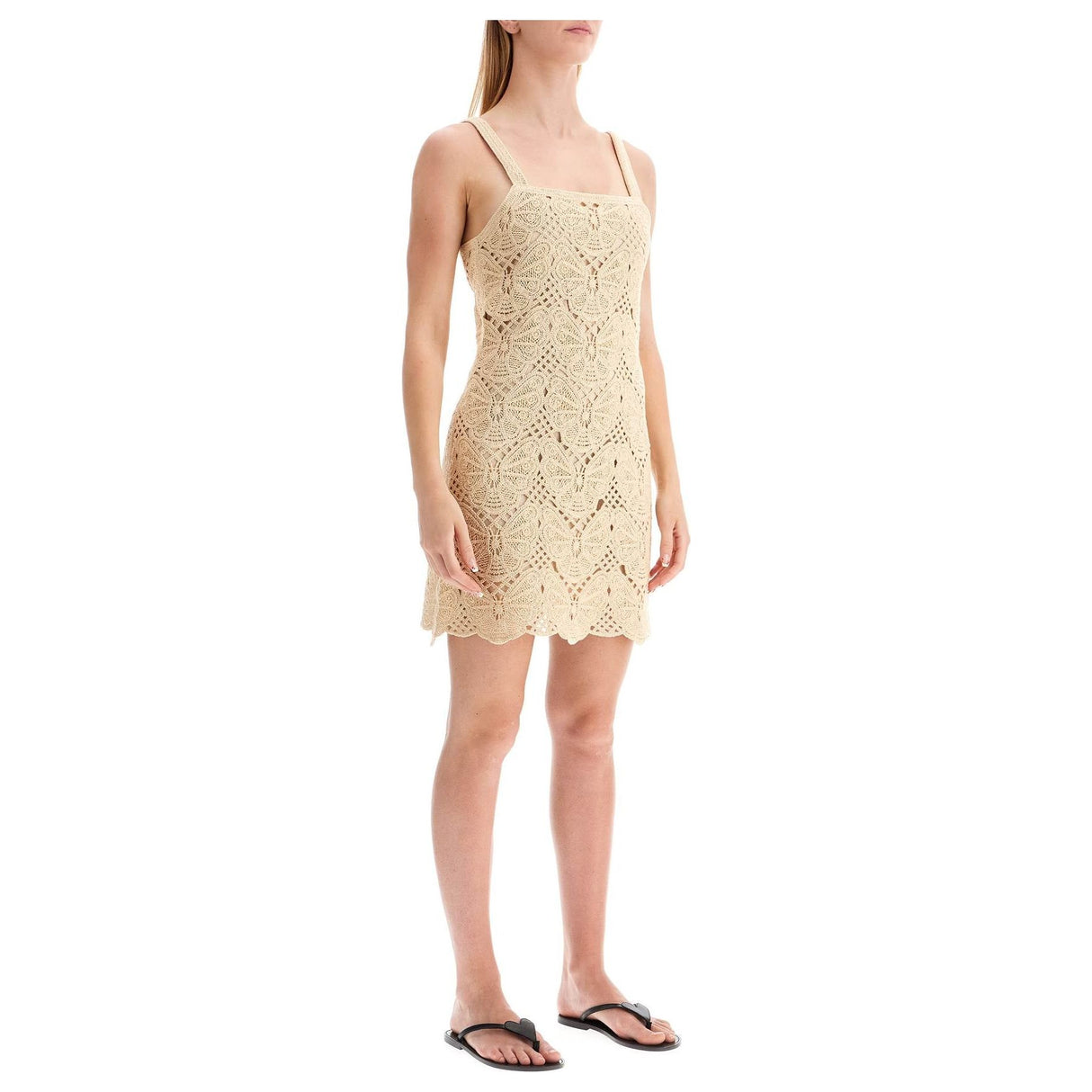 Cotton Crochet Mini Dress