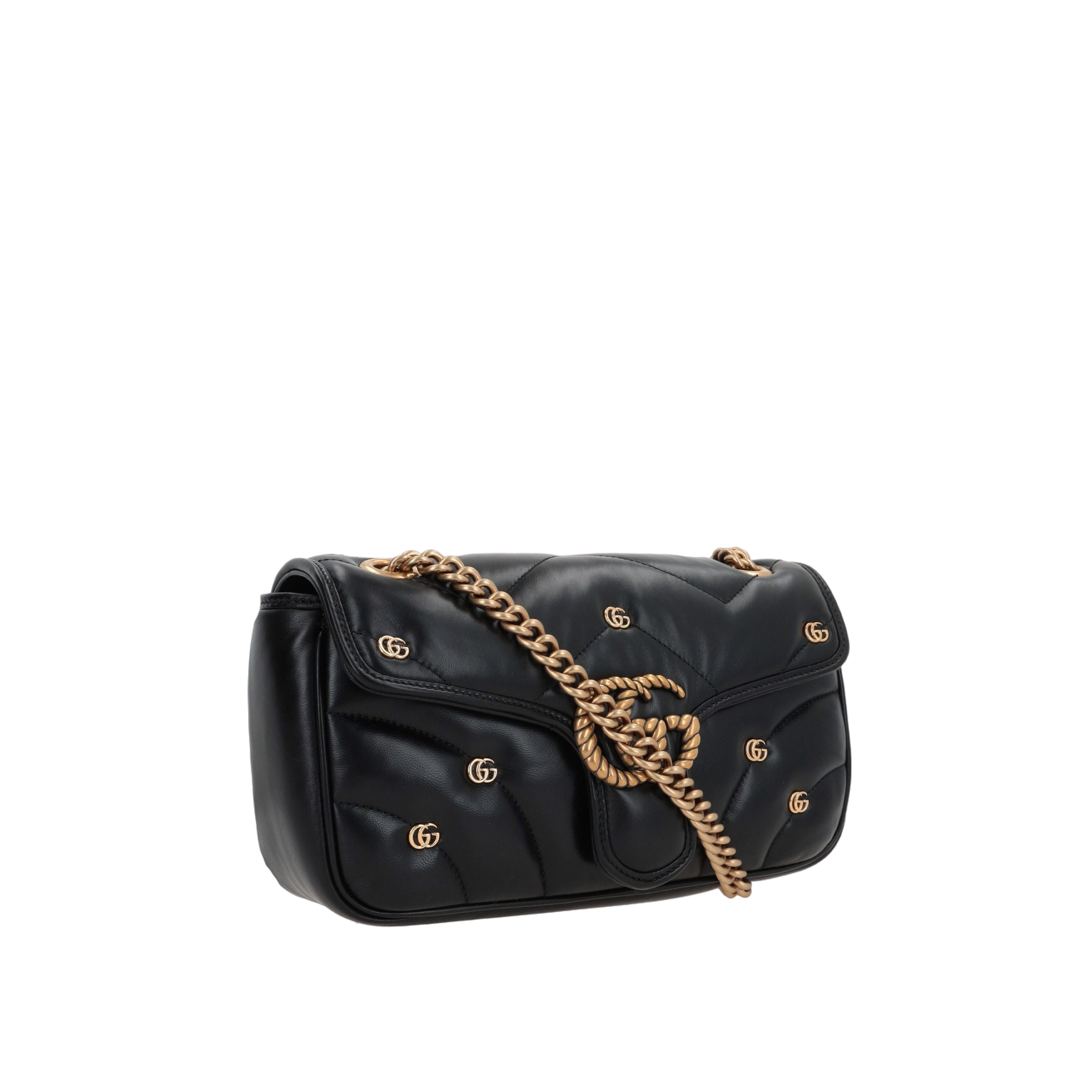 Quilted Leather GG Marmont Small Shoulder Bag-GUCCI-JOHN JULIA