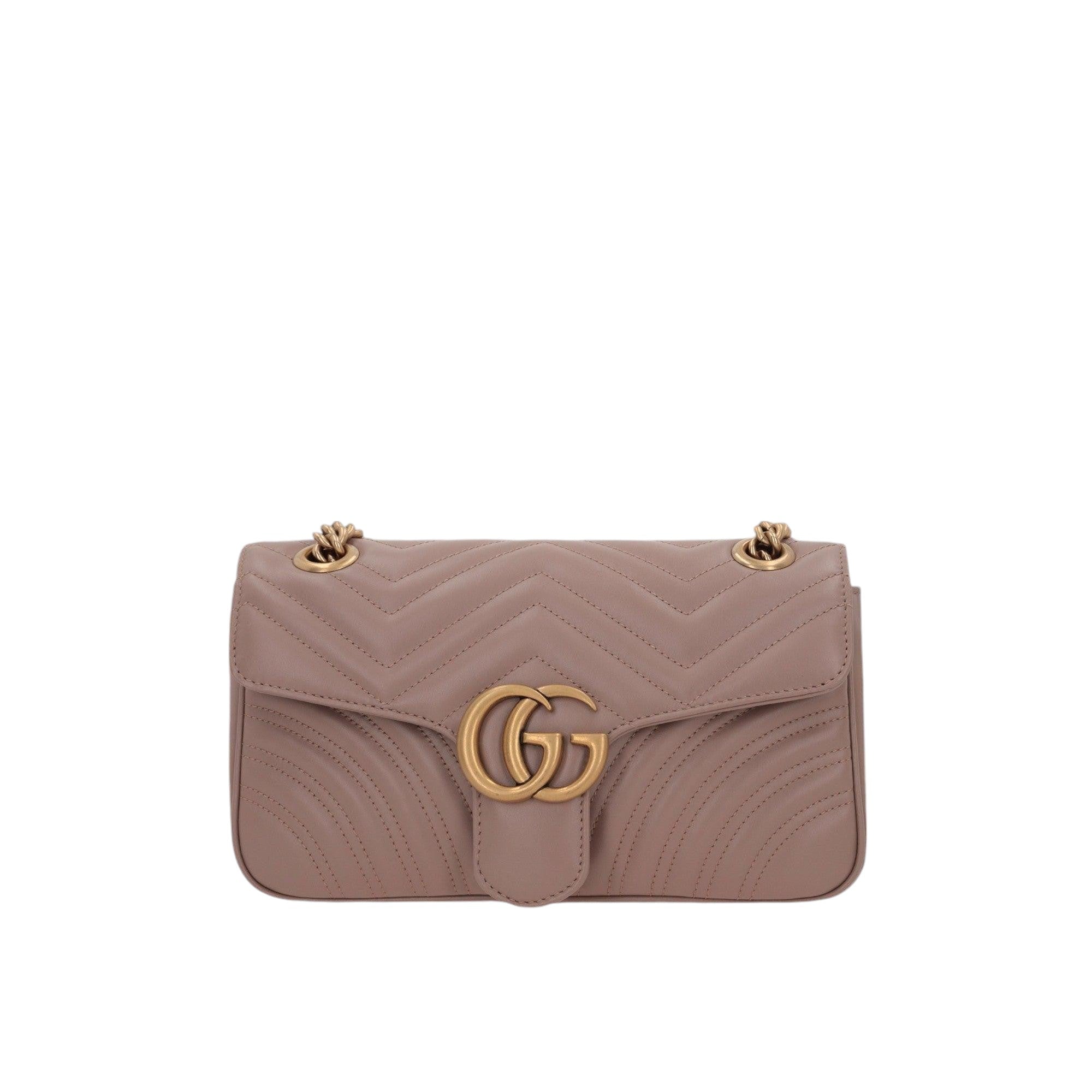 Quilted Leather GG Marmont Small Shoulder Bag-GUCCI-JOHN JULIA