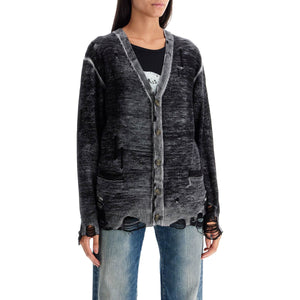 Merino Wool Distressed Detail Cardigan