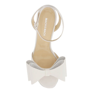 Le Cadeau Silk Satin Double Crystal Bow Mules