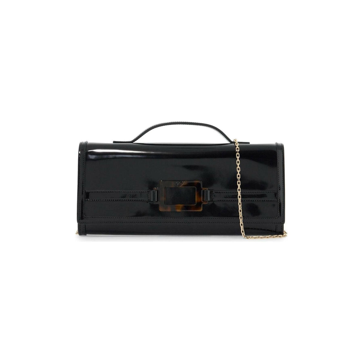 Leather Belle Vivier Clutch Bag.