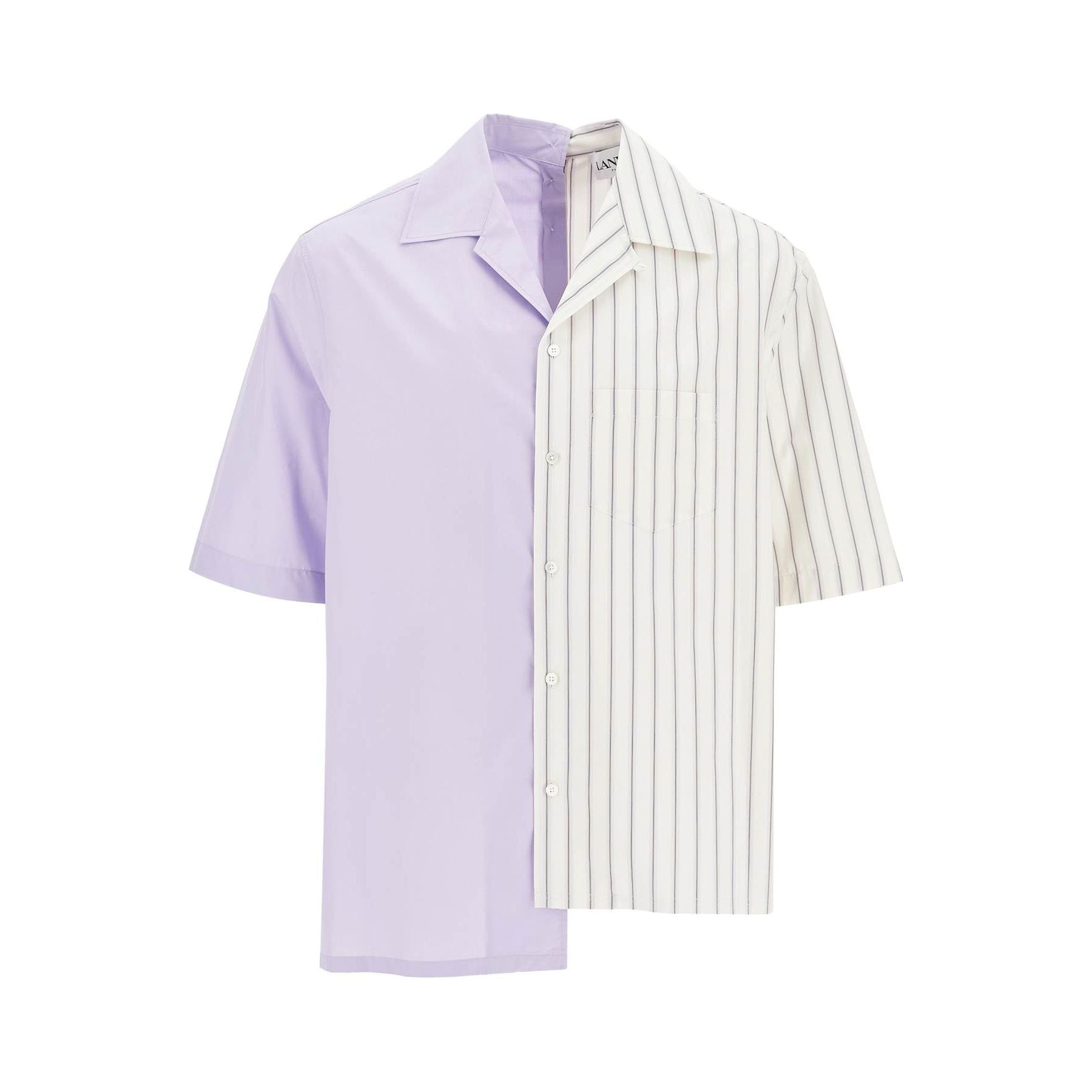 LANVIN-Asymmetric Cotton Bowling Shirt -JOHN JULIA.