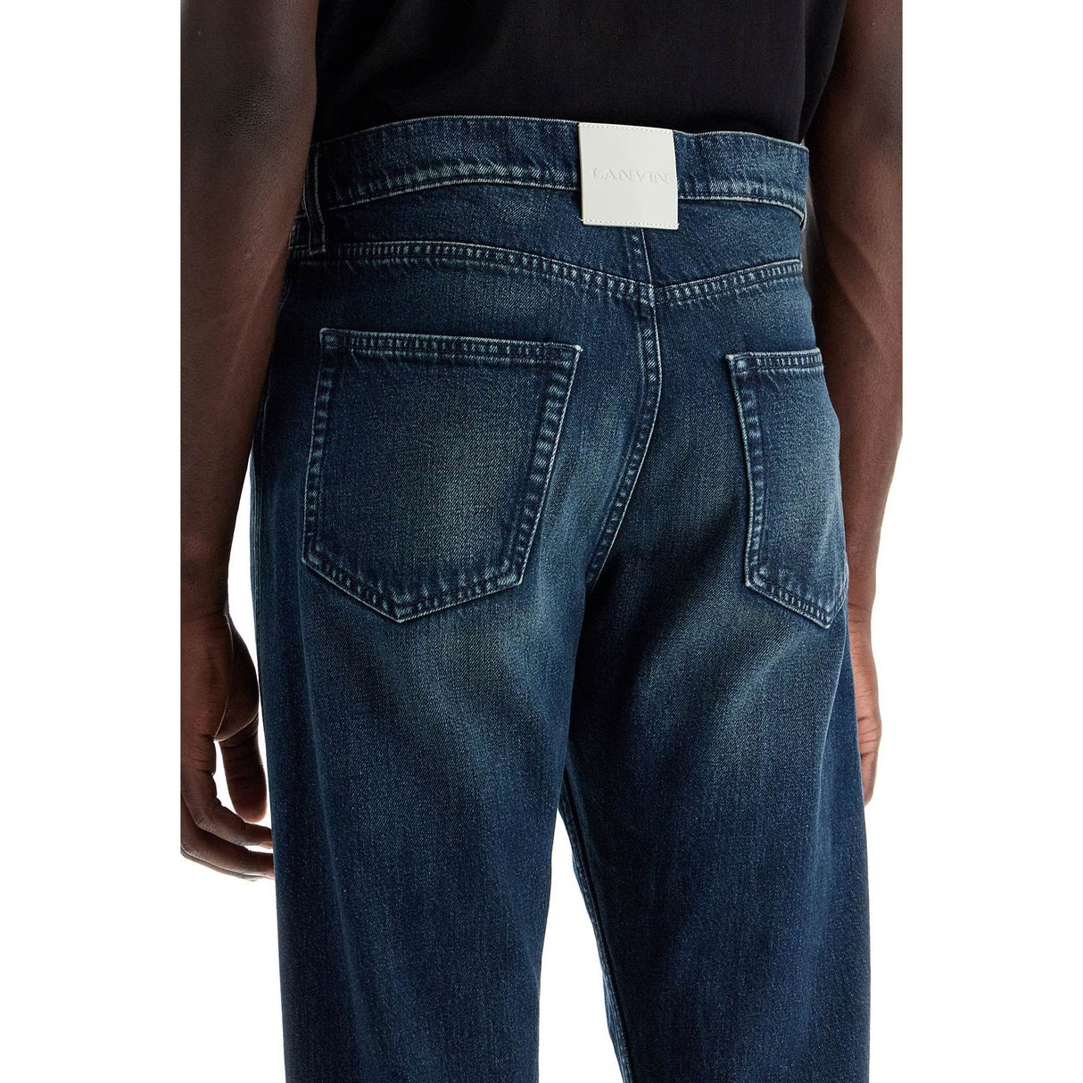 Cotton Denim Jeans Twisted Seams