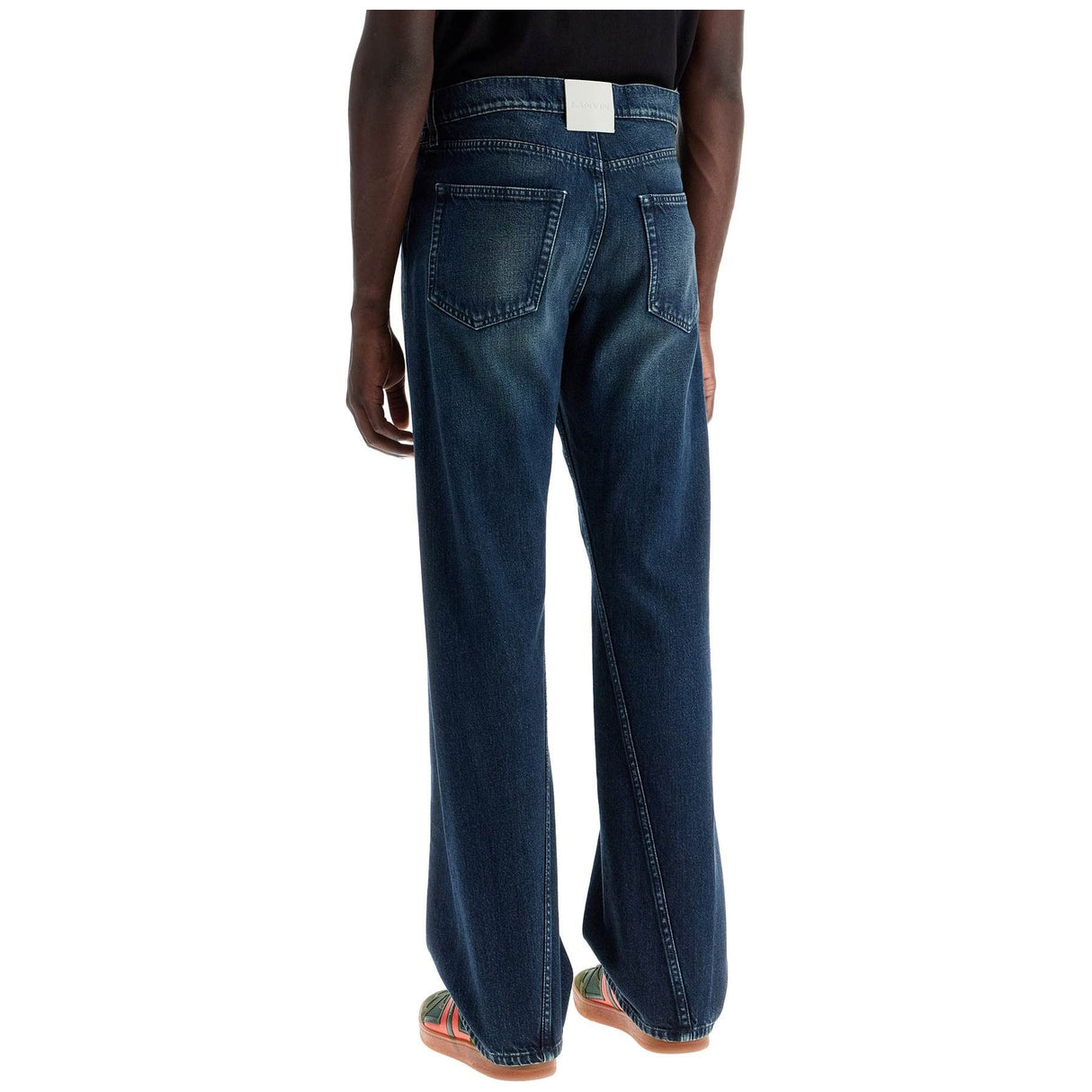 Cotton Denim Jeans Twisted Seams