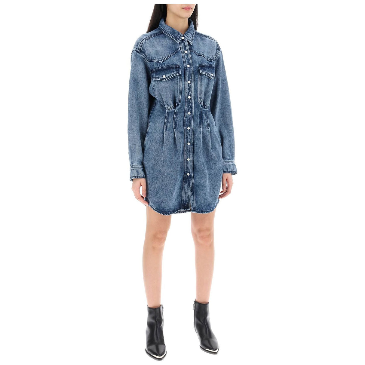 Liliko Denim Shirt Mini Dress