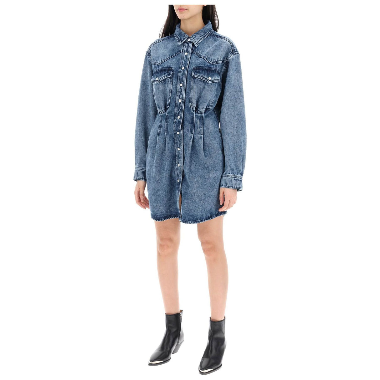 Liliko Denim Shirt Mini Dress