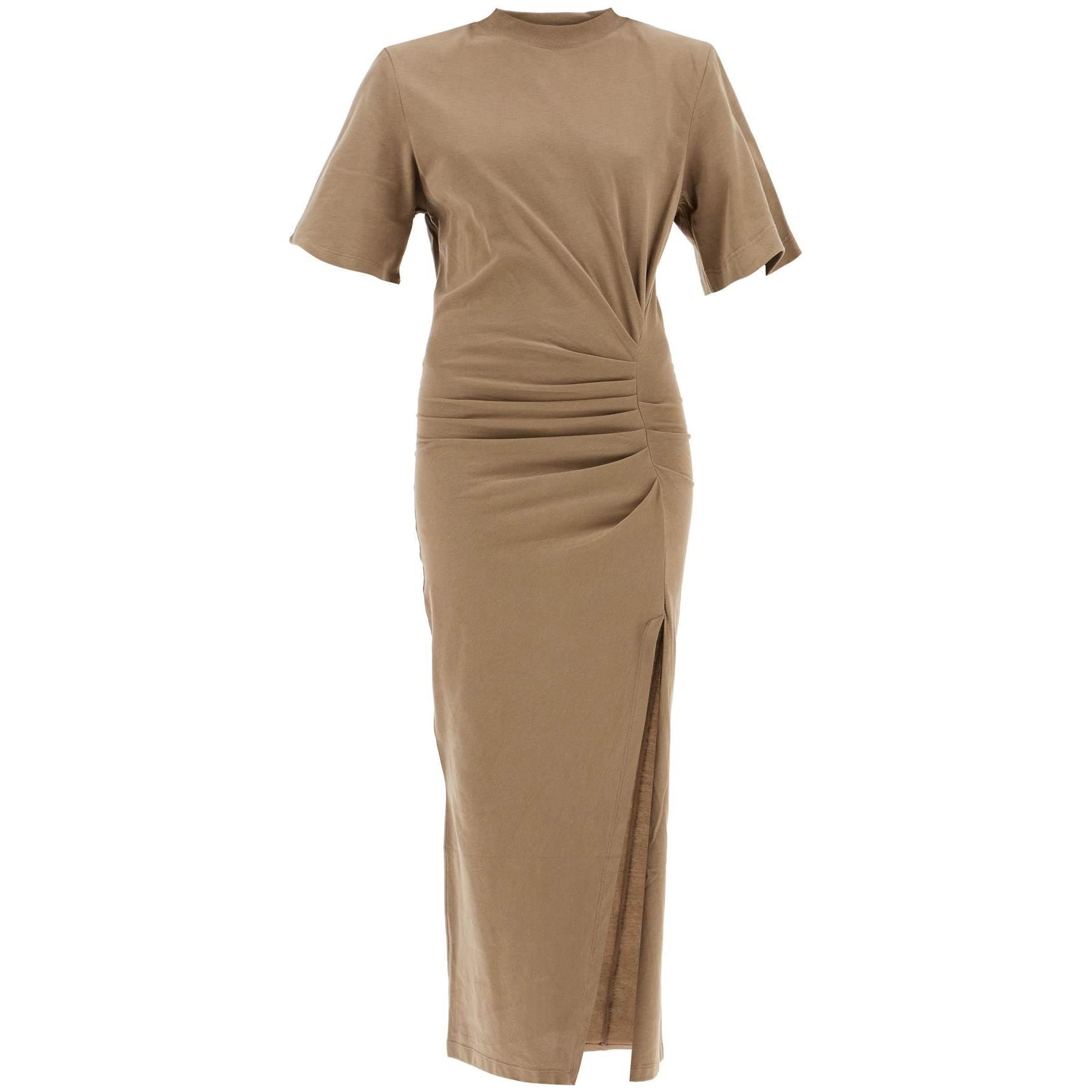 Draped Dress With Padded Shoulders