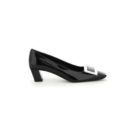 Patent Belle Vivier Metal Buckle Pumps.