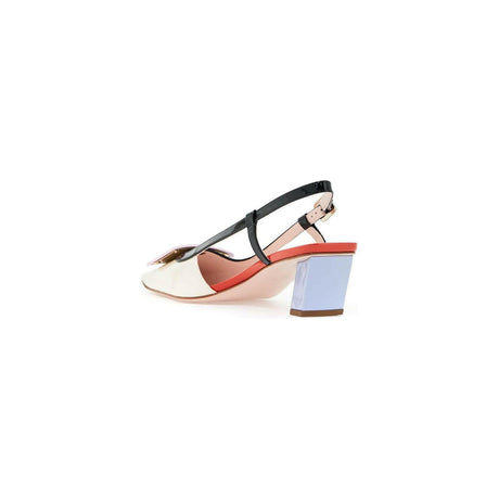 Patent Belle Vivier Covered Buckle Slingback Pumps.