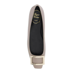 Leather Trompette Metal Buckle Ballerinas.