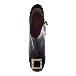 Patent Leather Très Vivier Ankle Boots Crystal Buckle