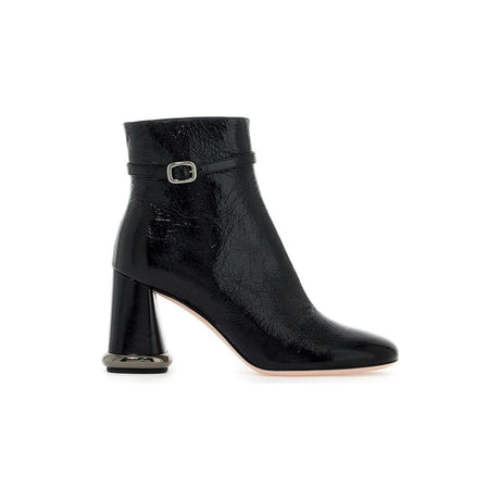 Roundytoe Mini Buckle Leather Booties.