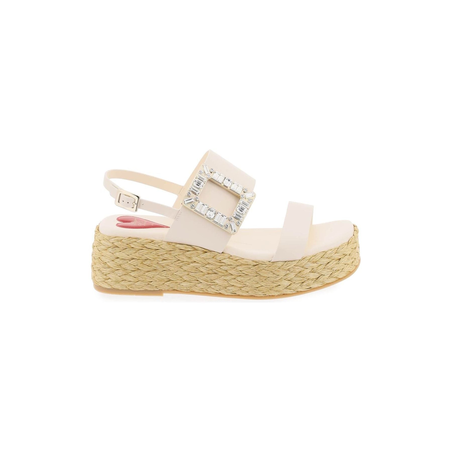 Crystal Buckle Nappa Leather Espadrilles