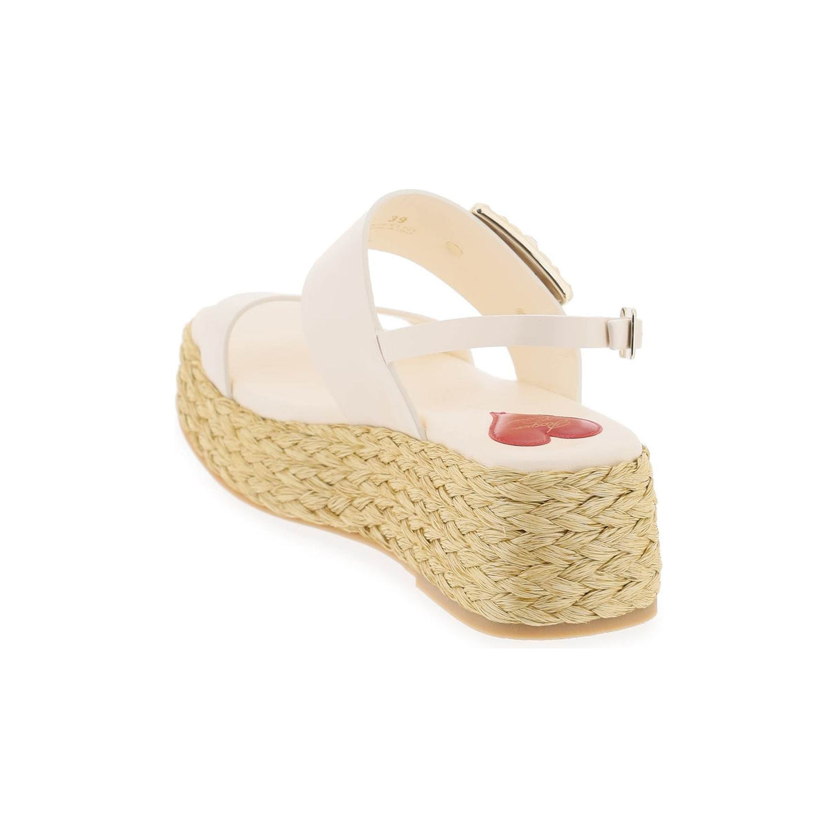 Crystal Buckle Nappa Leather Espadrilles