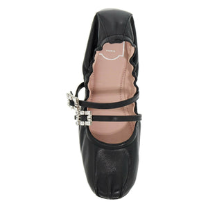 Nappa Leather Mary Jane Flats.