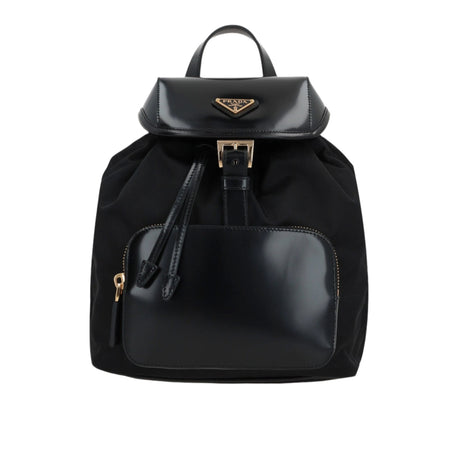 Re-Nylon and Brushed Leather Medium Backpack-PRADA-JOHN JULIA