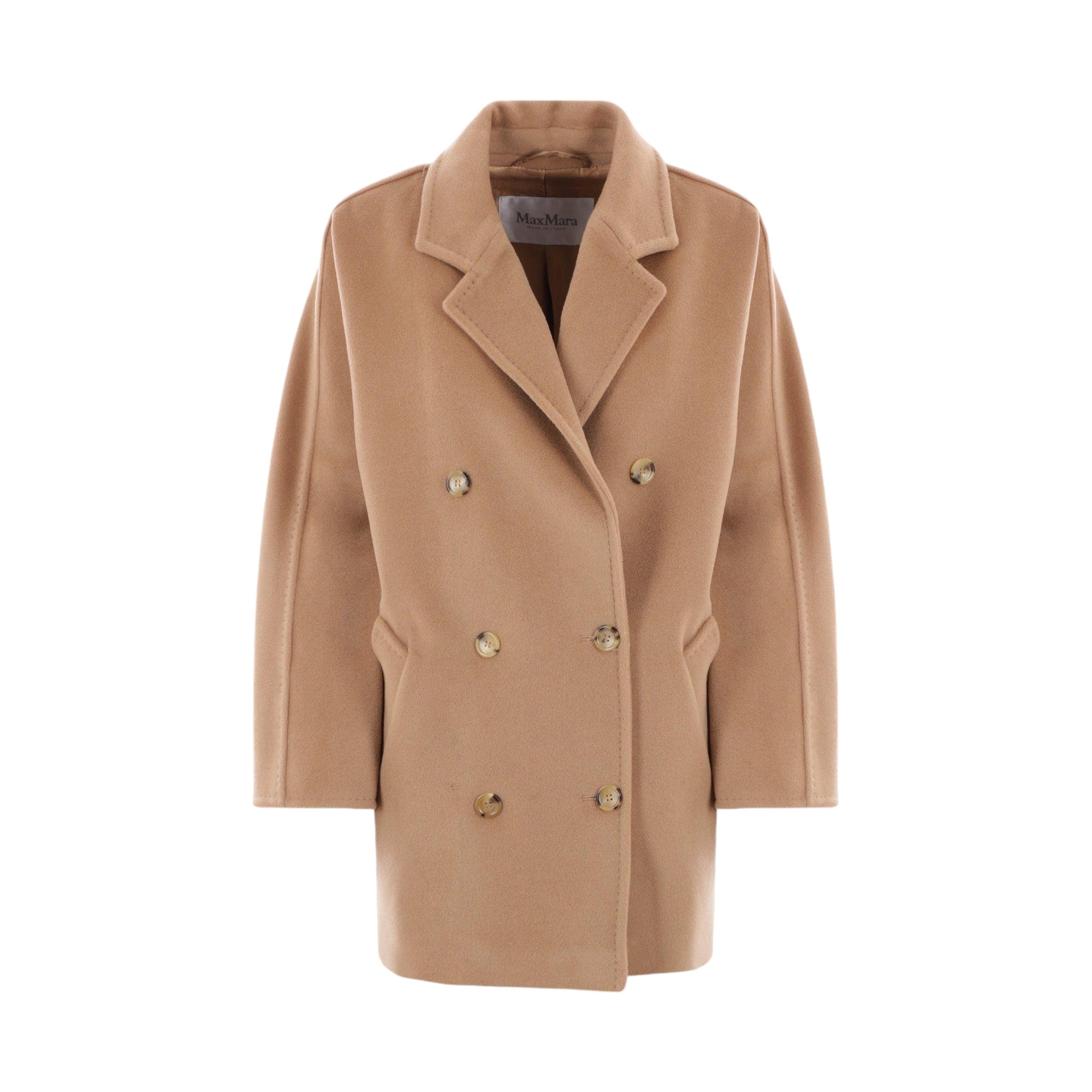 Rebus Wool Cashmere Peacoat-MAX MARA-JOHN JULIA