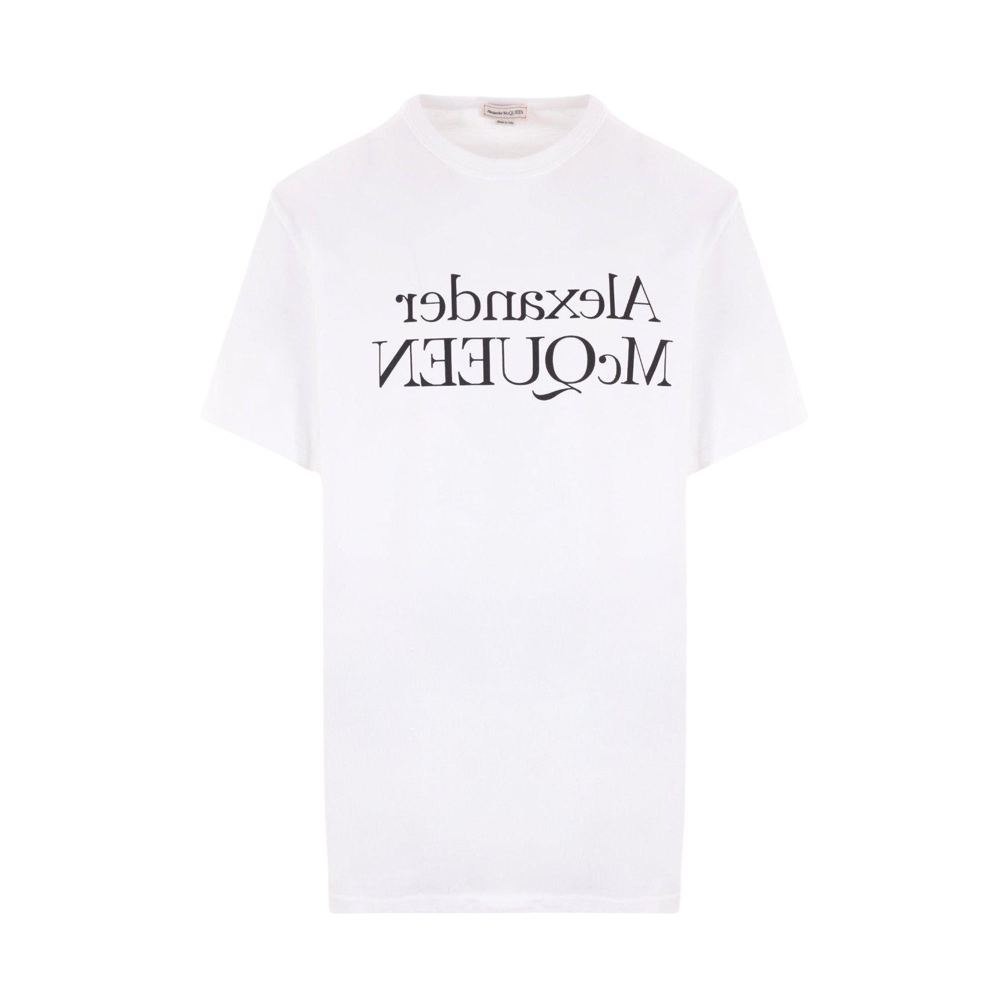 Reflected Logo Printed T-shirt-ALEXANDER MCQUEEN-JOHN JULIA