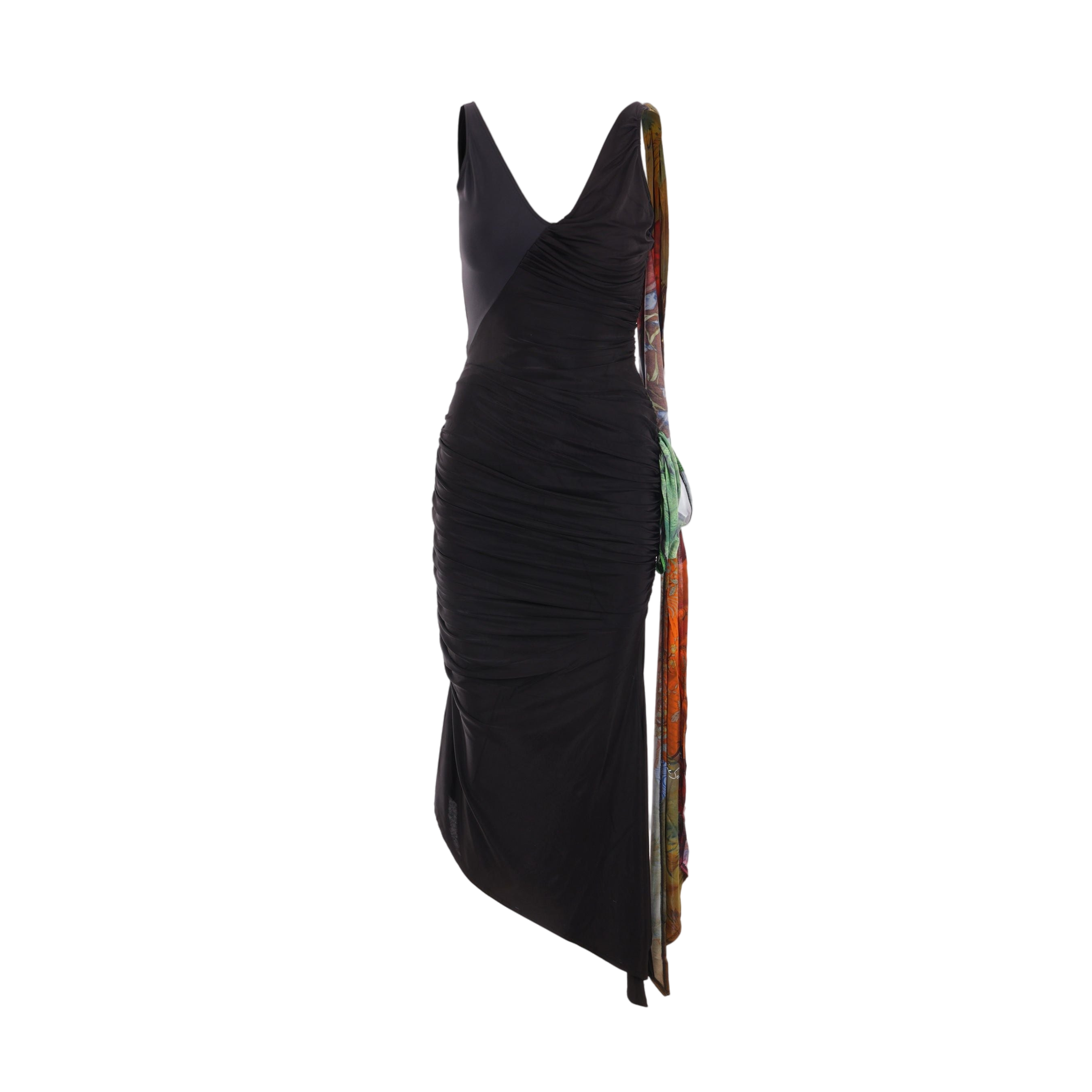 Regenerated Draped Sleeveless Dress-MARINE SERRE-JOHN JULIA