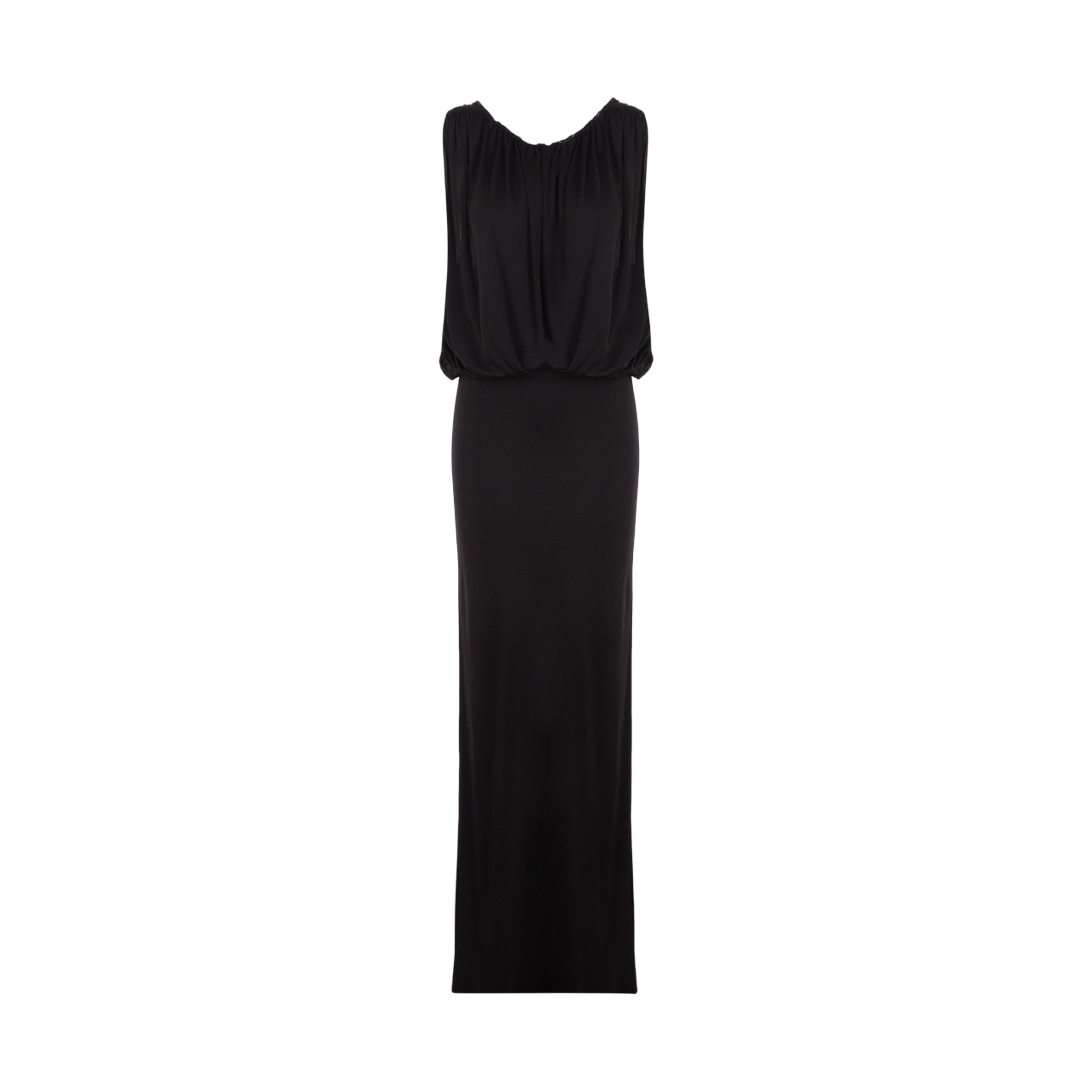 Responsible Shiny Jersey Sleeveless Long Dress-SAINT LAURENT-JOHN JULIA