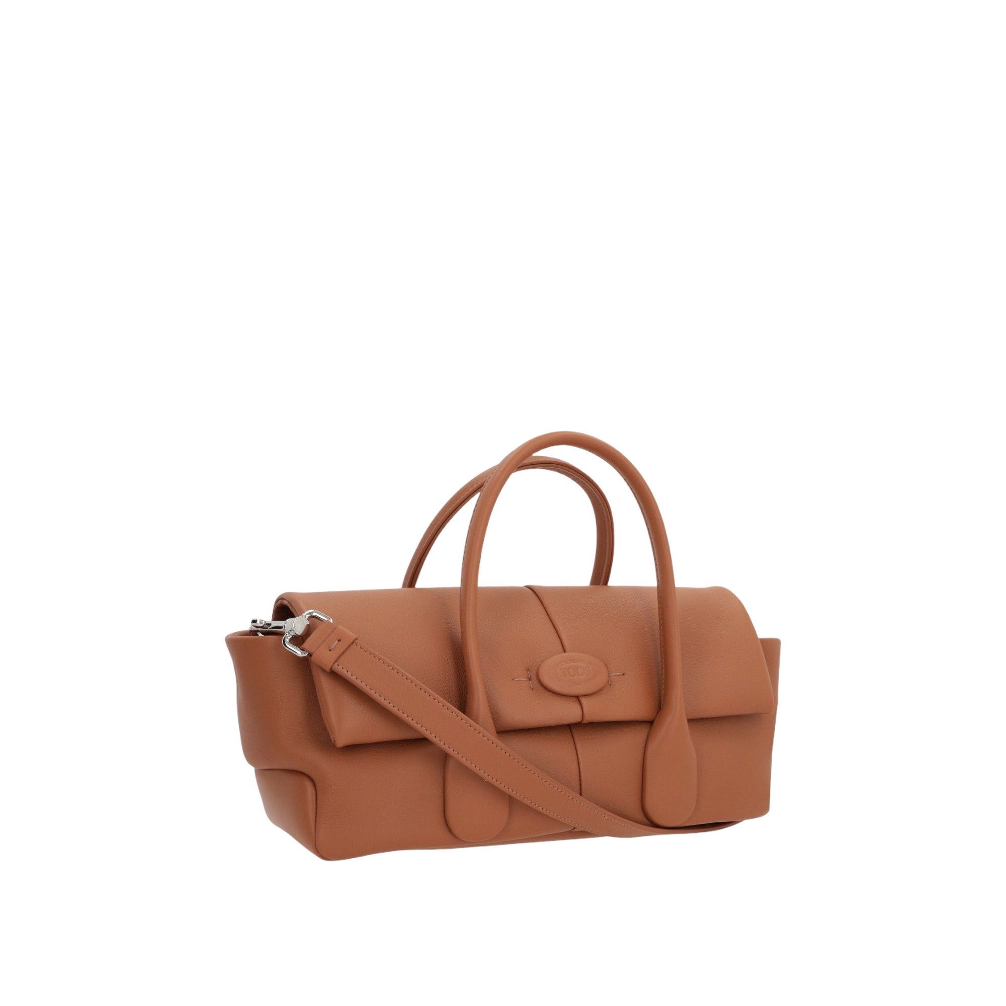 Reverse Ew Flap Grainy Leather Handbag-TOD'S-JOHN JULIA