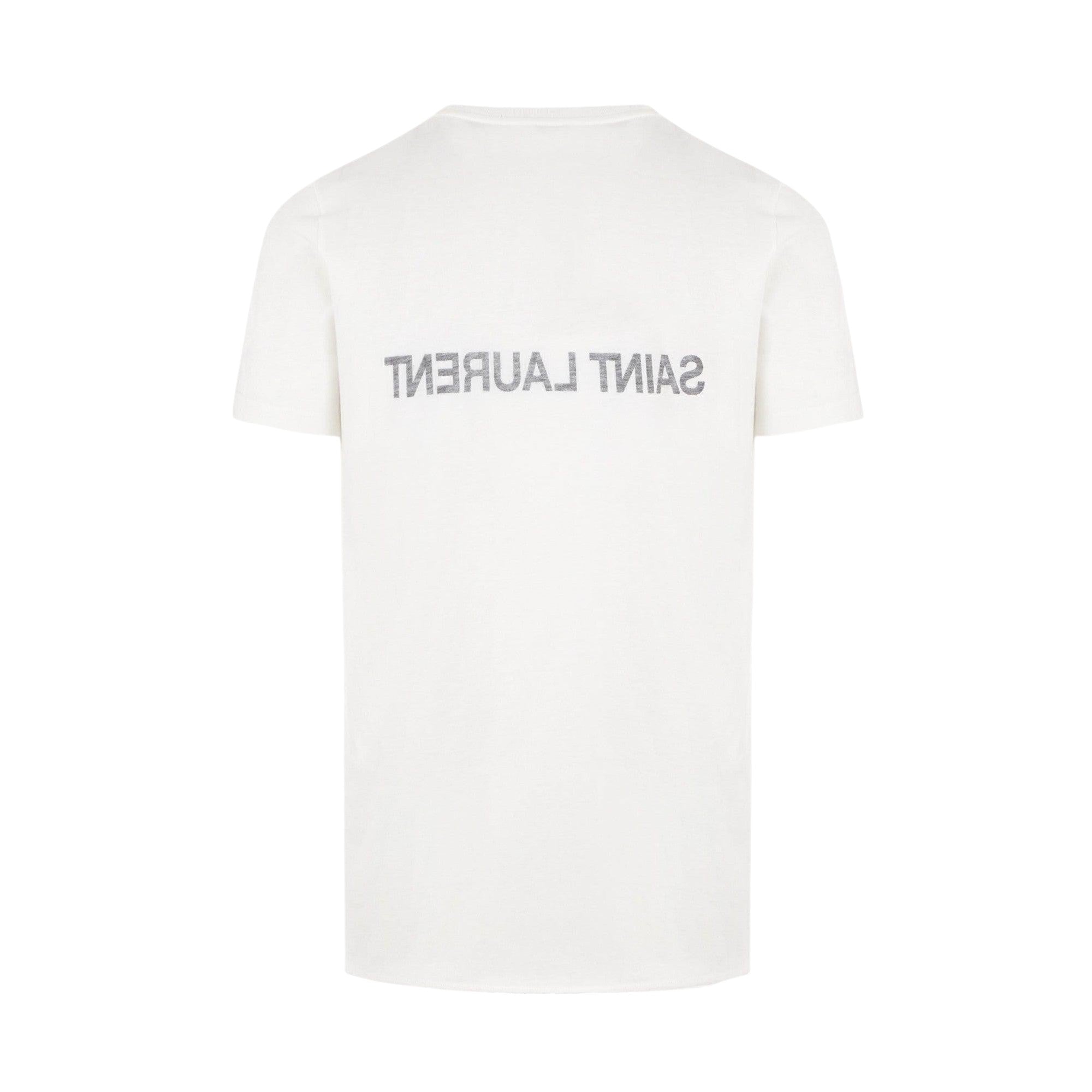 Reversed Logo Cotton T-shirt-SAINT LAURENT-JOHN JULIA