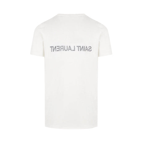 Reversed Logo Cotton T-shirt-SAINT LAURENT-JOHN JULIA