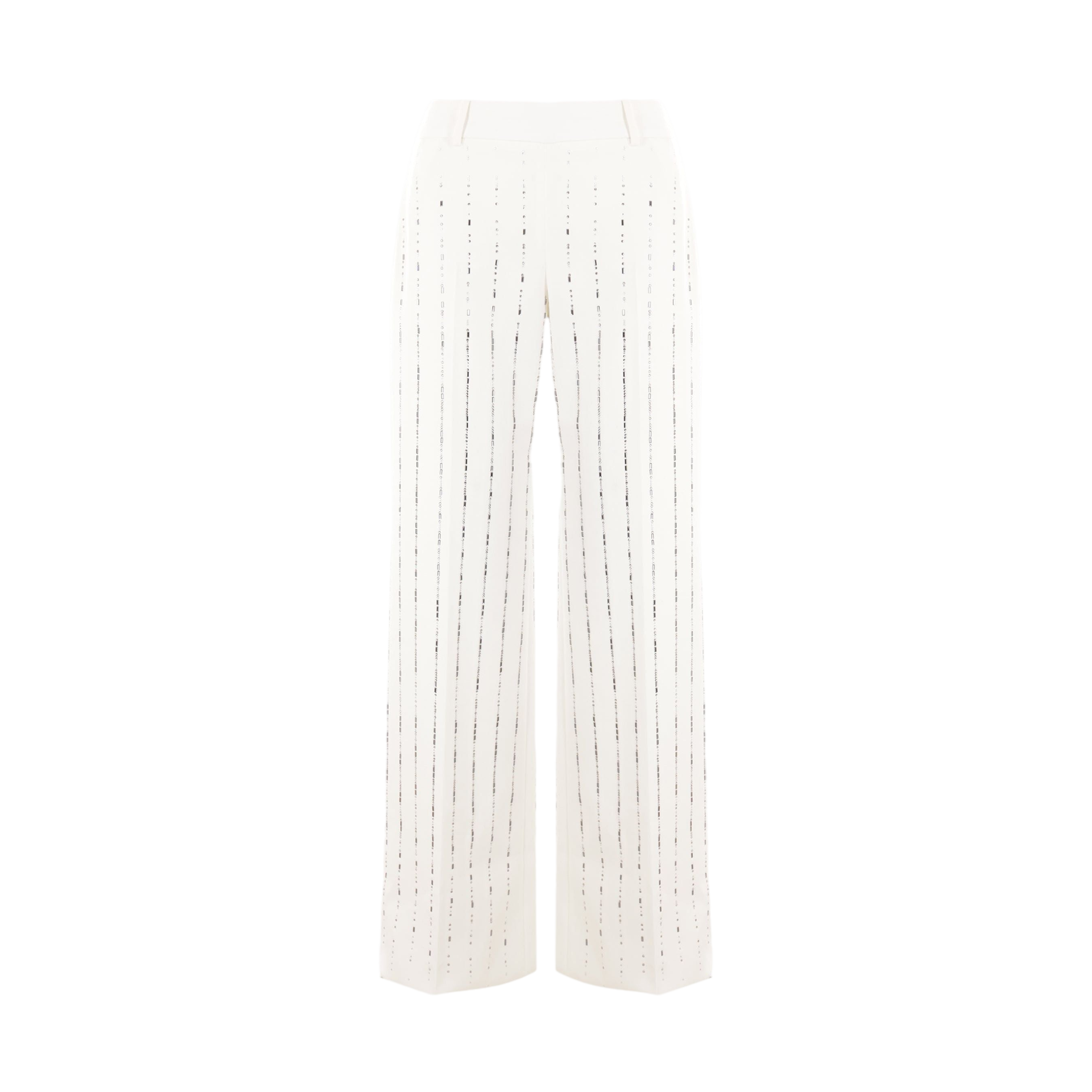 Rhinestone-Embellished Wide-leg Stretch Cady Trousers-ERMANNO SCERVINO-JOHN JULIA