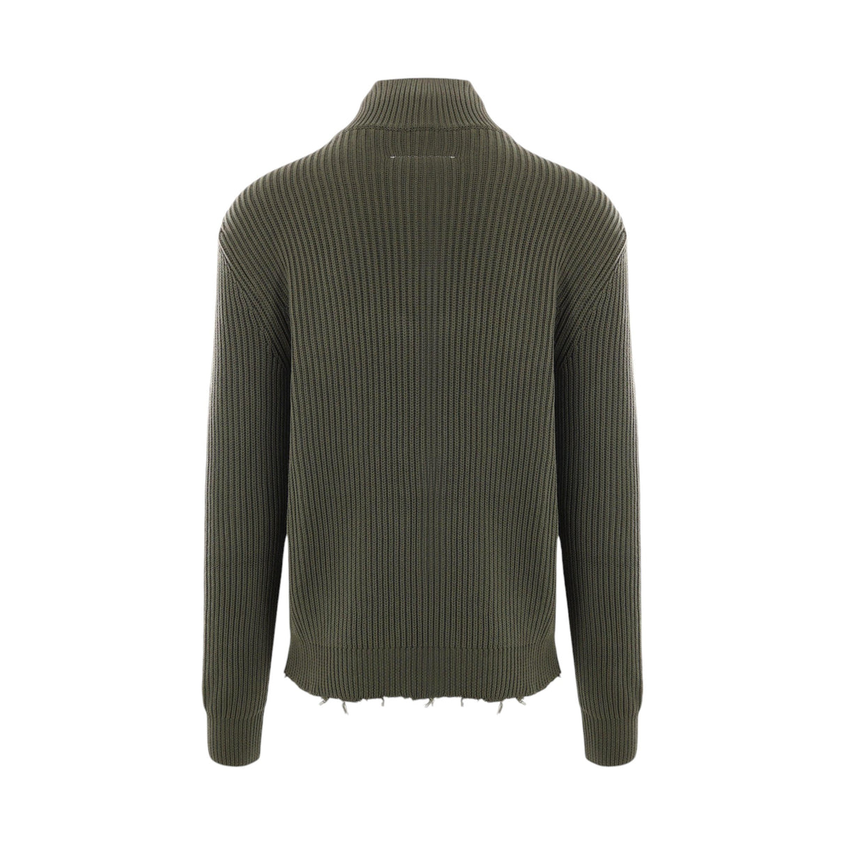 Ribbed Cotton Full-zip Cardigan-MM6 MAISON MARGIELA-JOHN JULIA