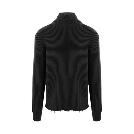 Ribbed Cotton Full-zip Cardigan-MM6 MAISON MARGIELA-JOHN JULIA