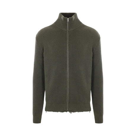 Ribbed Cotton Full-zip Cardigan-MM6 MAISON MARGIELA-JOHN JULIA