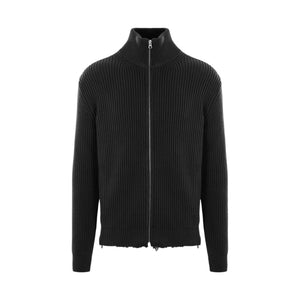 Ribbed Cotton Full-zip Cardigan-MM6 MAISON MARGIELA-JOHN JULIA