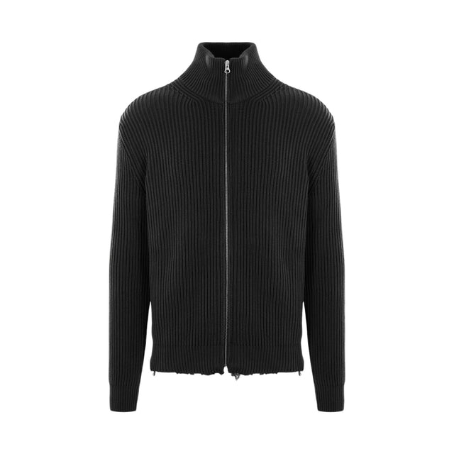 Ribbed Cotton Full-zip Cardigan-MM6 MAISON MARGIELA-JOHN JULIA