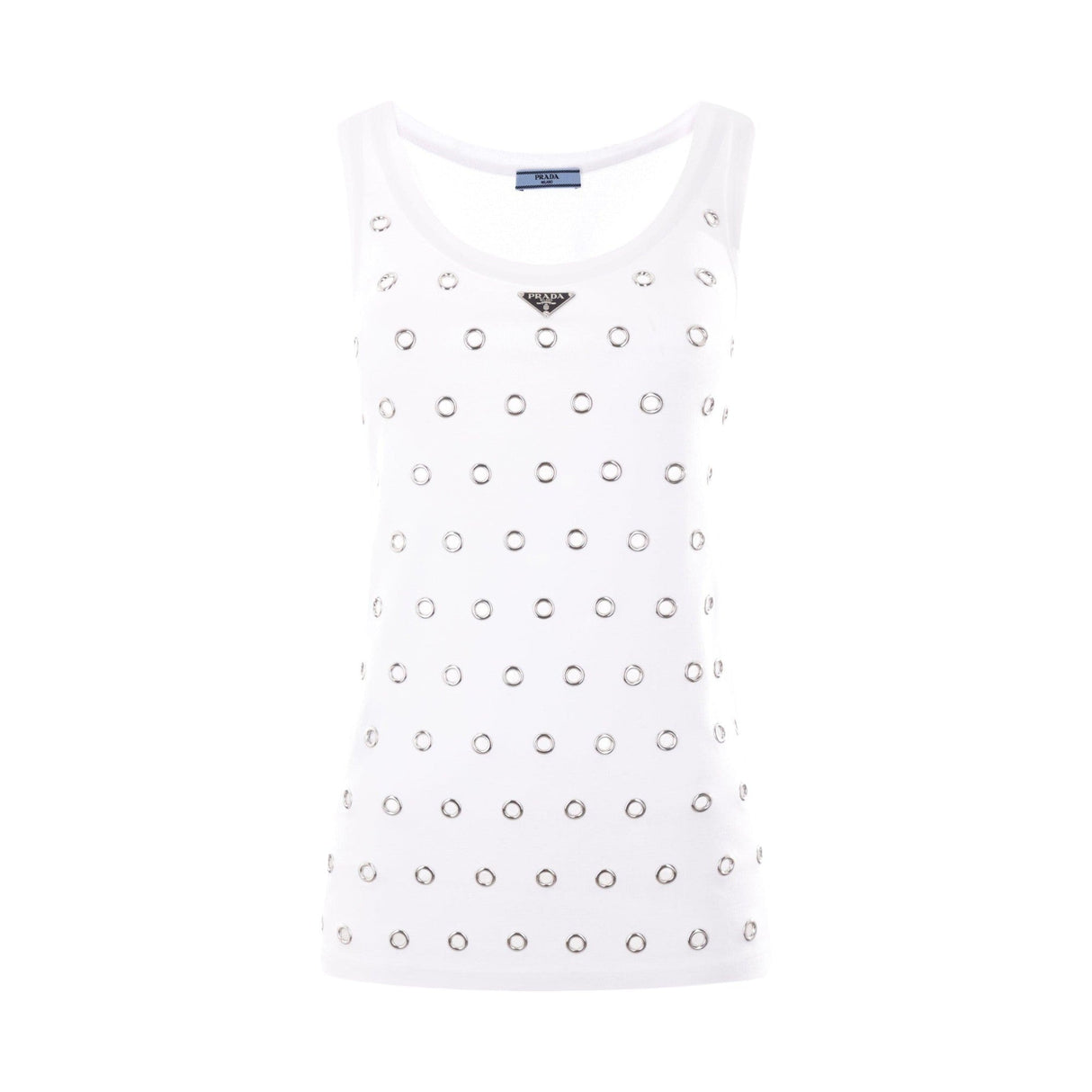 Ribbed Cotton Tank Top-PRADA-JOHN JULIA