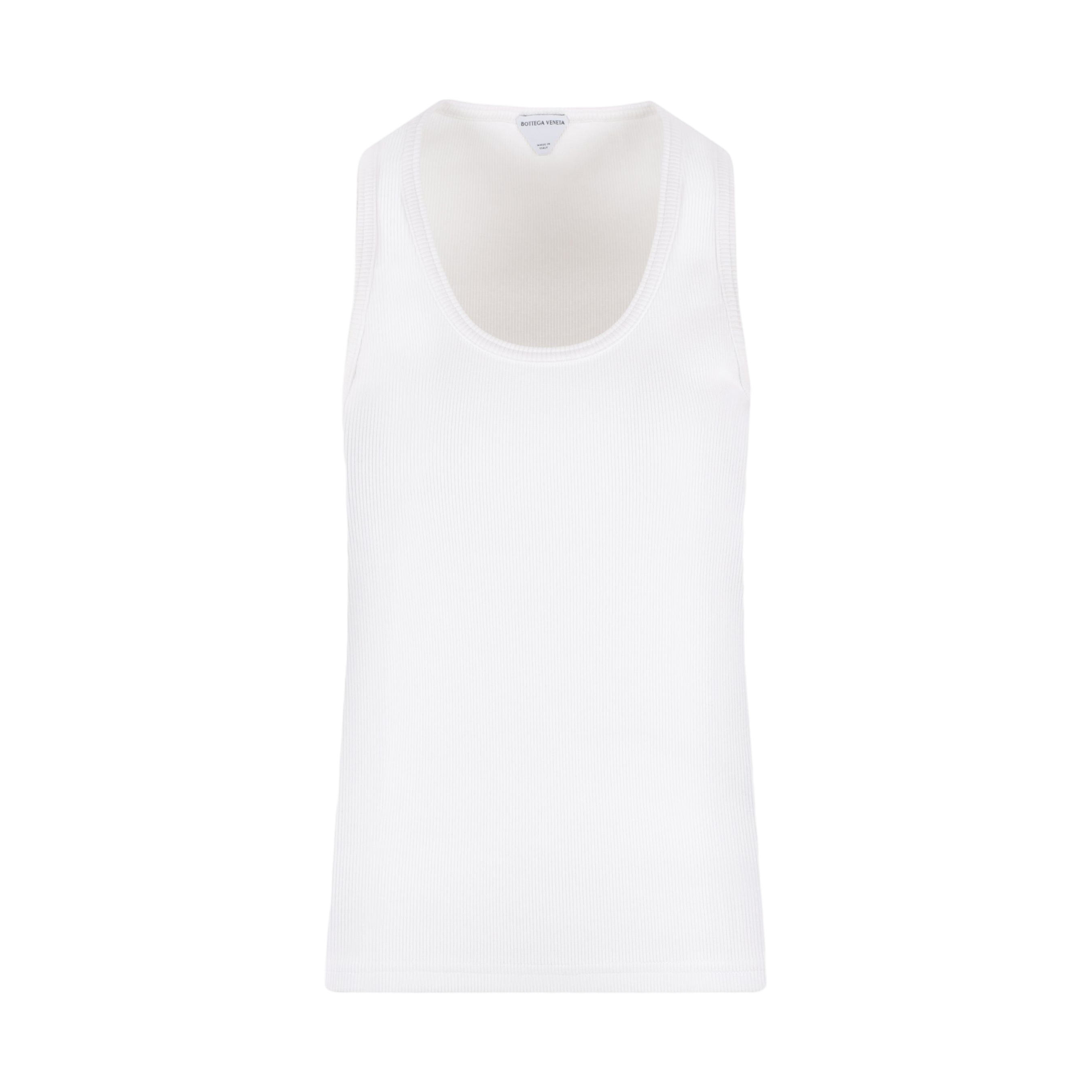 Ribbed Stretch Cotton Tank Top-BOTTEGA VENETA-JOHN JULIA