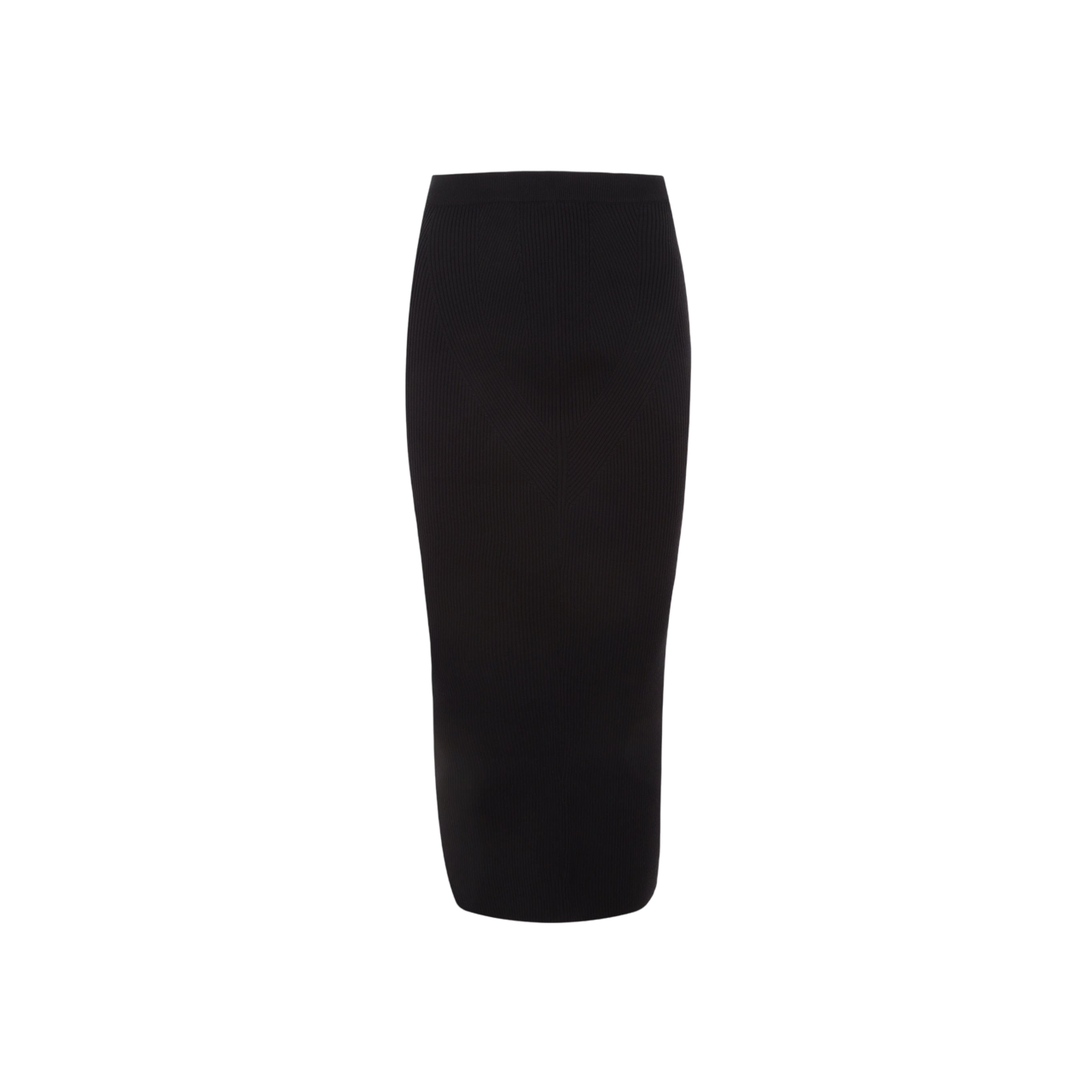 Ribbed Stretch Knit Pencil Skirt-ALEXANDER MCQUEEN-JOHN JULIA