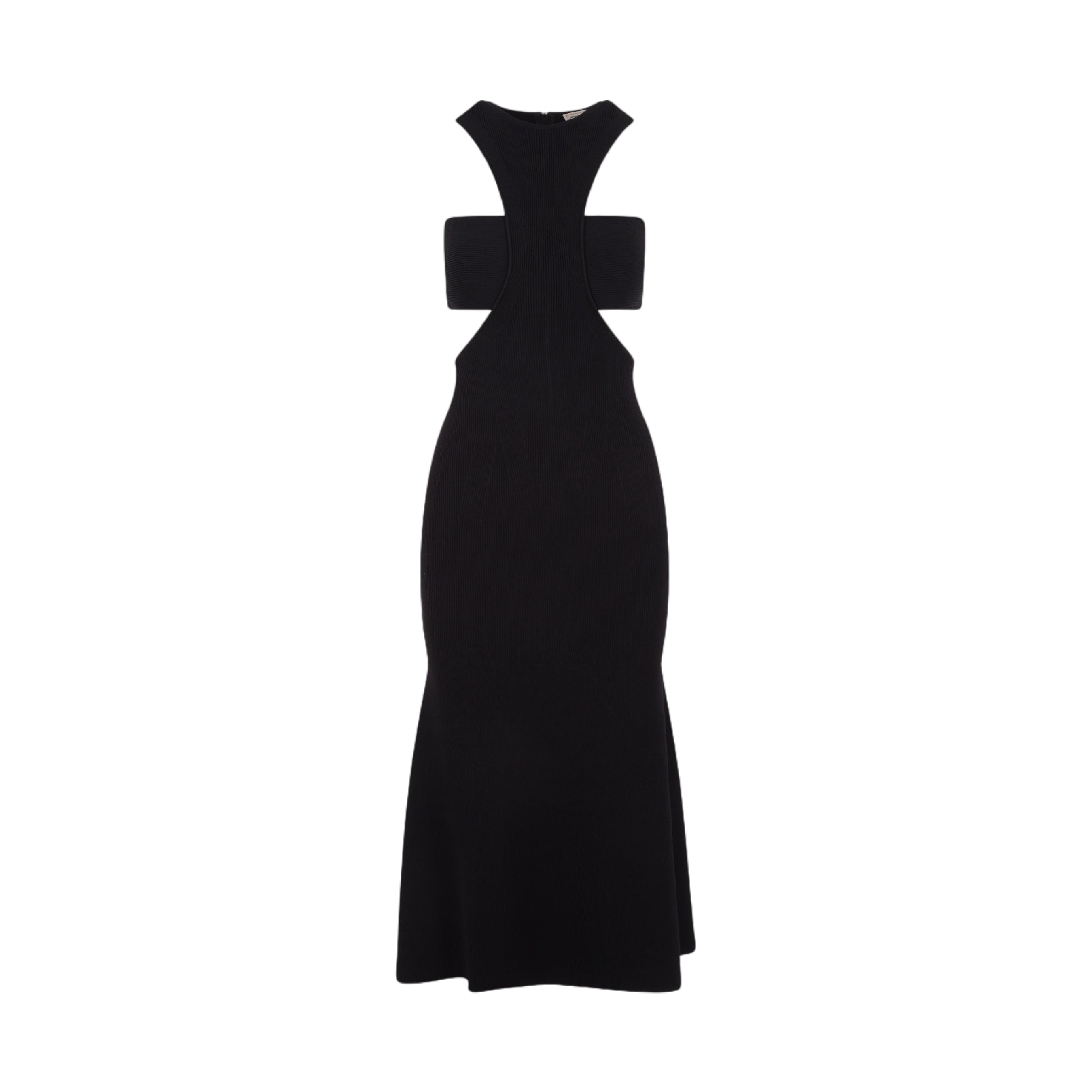 Ribbed Stretch Knit Sleeveless Dress-ALEXANDER MCQUEEN-JOHN JULIA