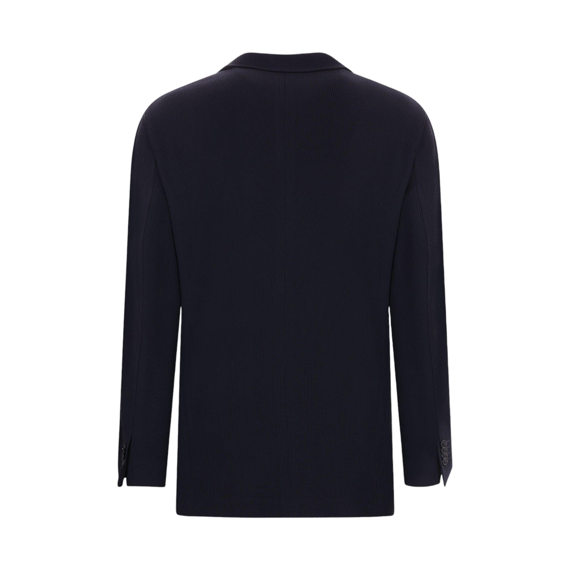 Ribbed Technical Wool Jacket-GIORGIO ARMANI-JOHN JULIA