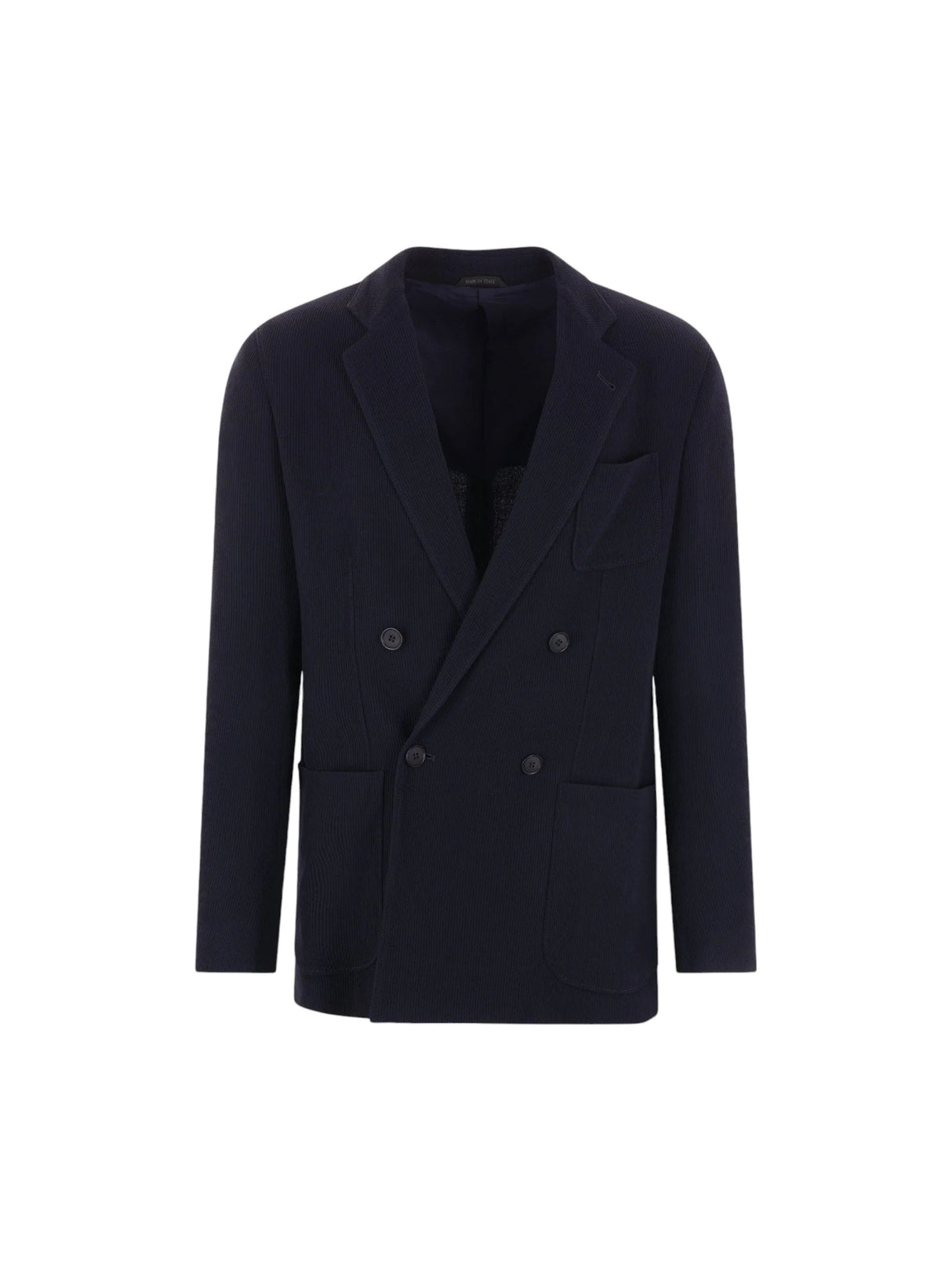 Ribbed Technical Wool Jacket-GIORGIO ARMANI-JOHN JULIA