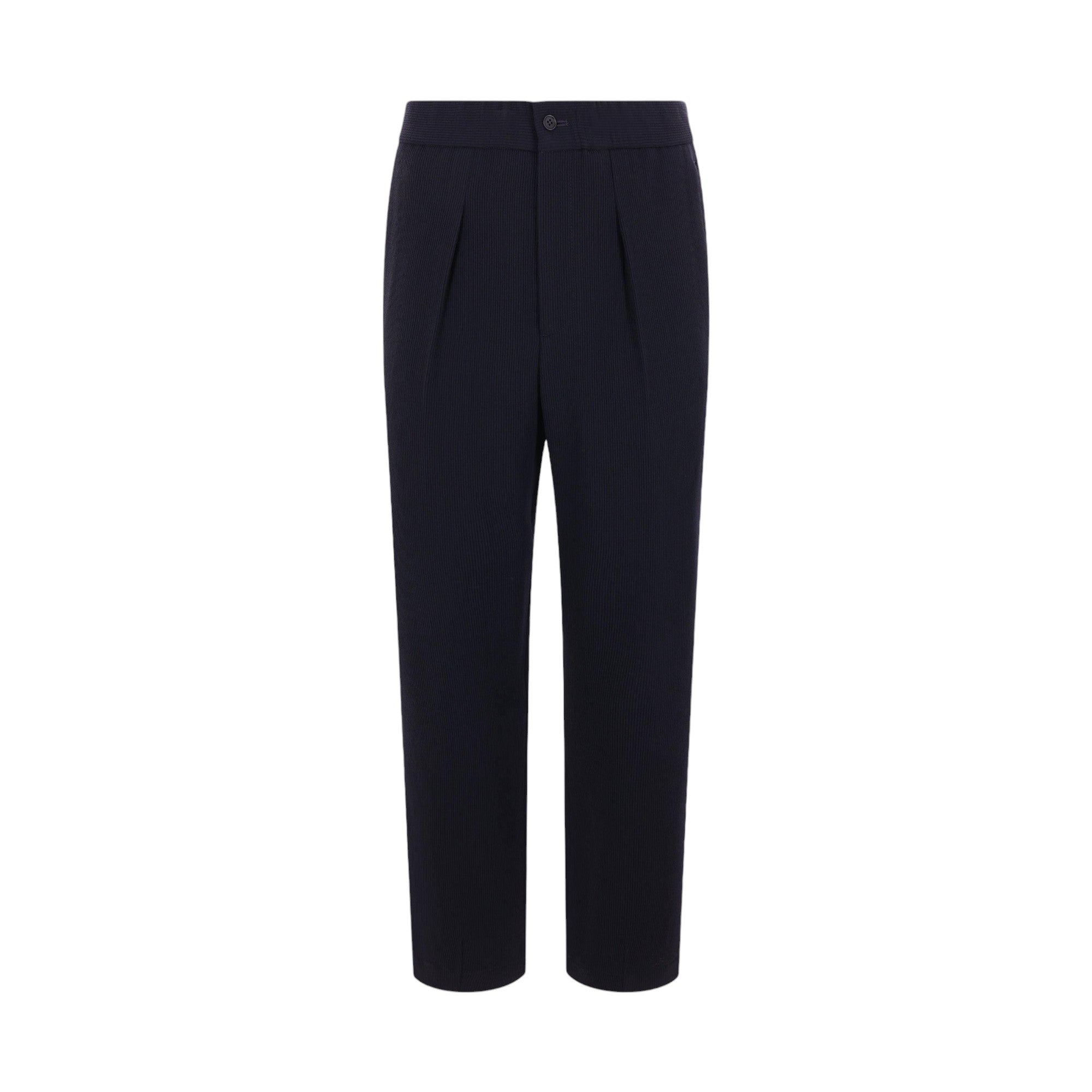 Ribbed Technical Wool Trousers-GIORGIO ARMANI-JOHN JULIA